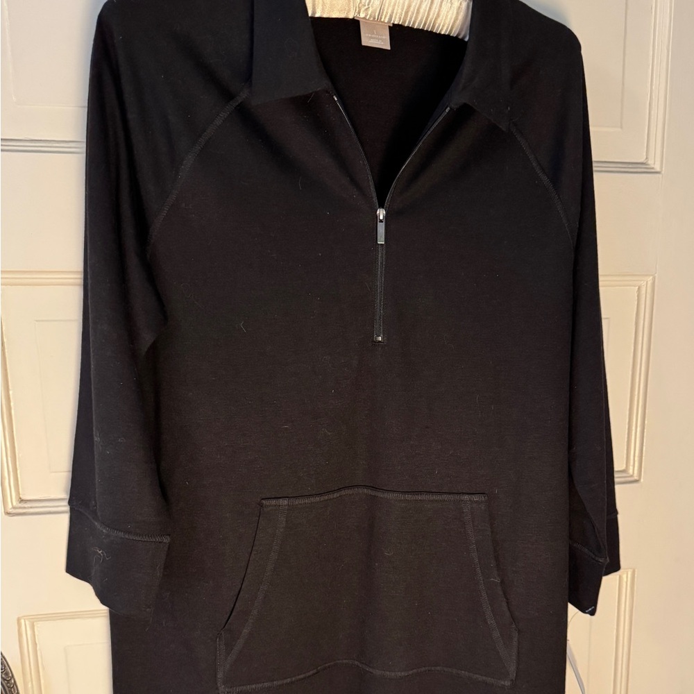Chico’s Zenergy French Terry Half Zip Dress Casual Chic Size 1 NWT